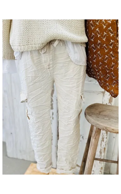 Pantalones Ideales Cargo Beige