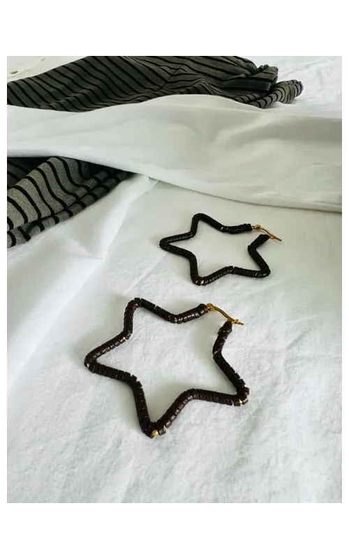 Pendientes Estrella Cuero