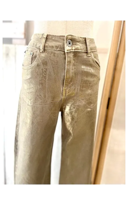 Pantalones  Efecto Metalizados